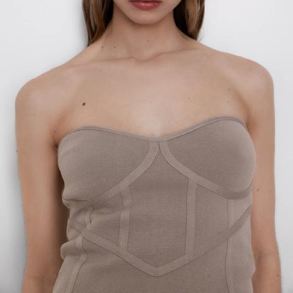 NWOT ZARA Strapless Corset Bustier - Picture 3 of 6